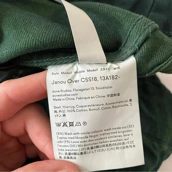 ACNE STUDIOS BLÅ KONST Janou Over Green Denim Cargo Pocket Mini Skirt Size 36 - Picture 8 of 8